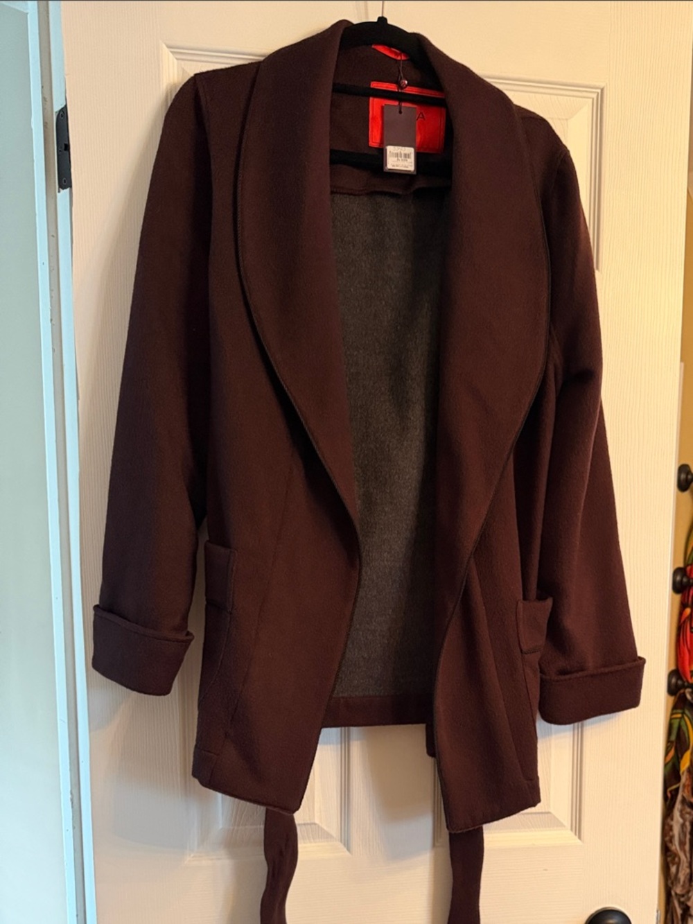 Men’s cashmere short wrap shawl robe